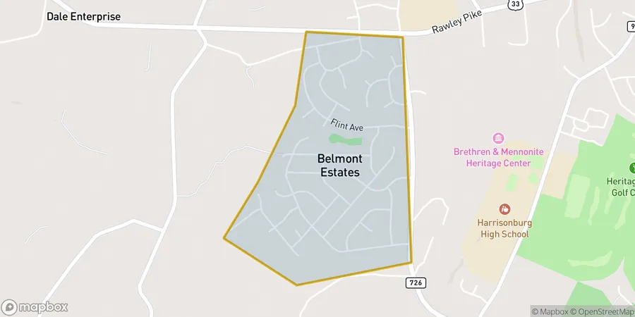 Map of Belmont neighborhood in Harrisonburg VA