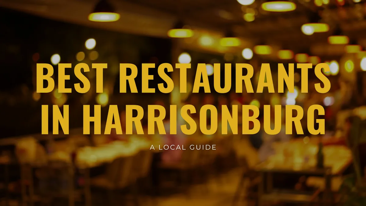 Downtown Harrisonburg Virginia restaurant scene with outdoor dining