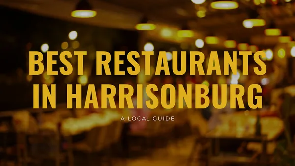 Downtown Harrisonburg Virginia restaurant scene with outdoor dining
