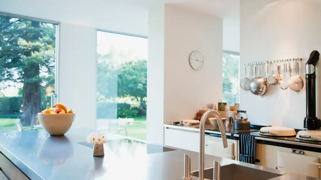 Stainless steel kitchen countertop