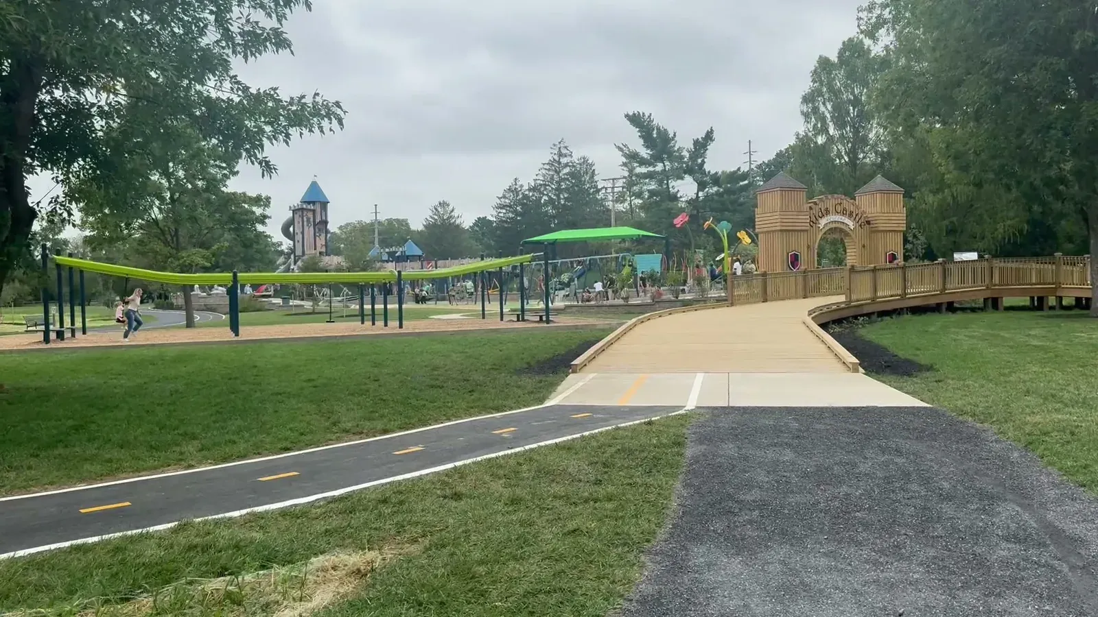The path from the Purcell Park trail leading onto the new wooden boardwalk leading up to the Kids Castle gate