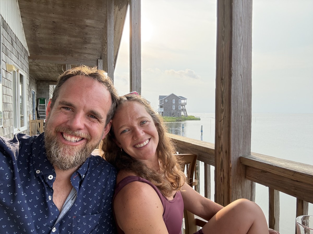 Dinner on the deck over the sound